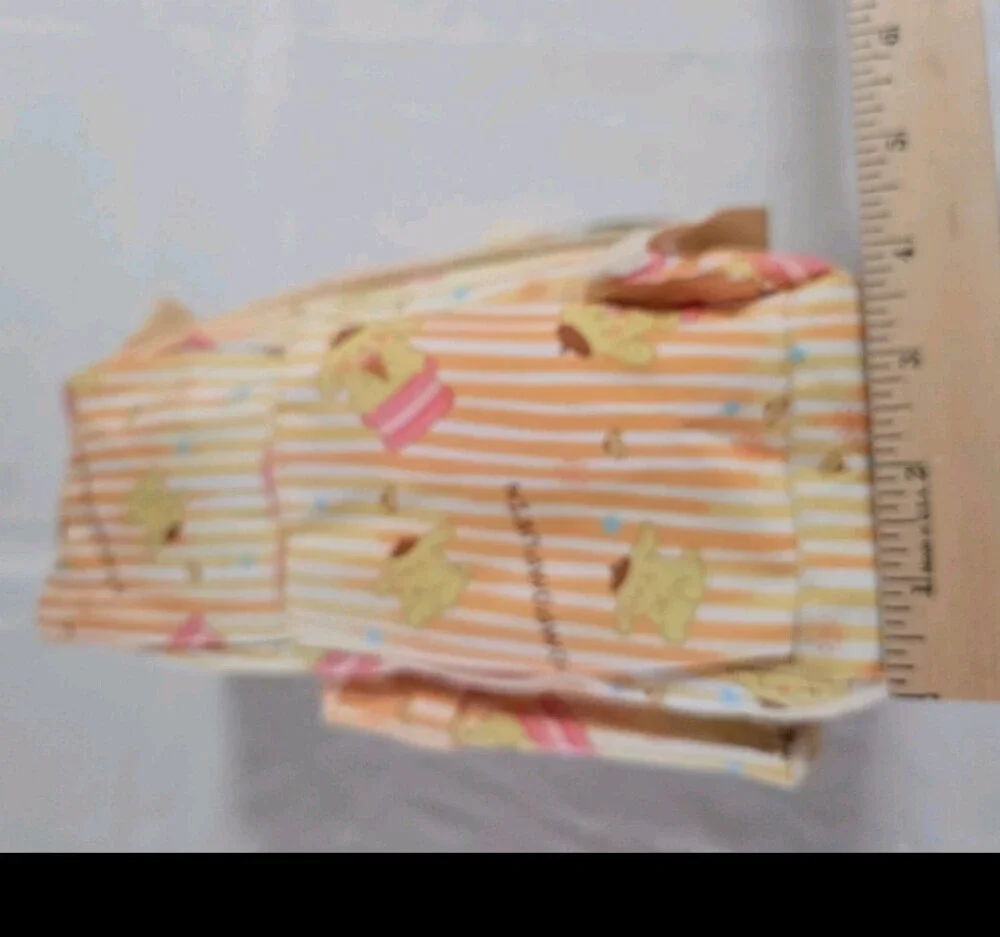 Sanrio Pompompurin Kids Backpack in Yellow and Pink Stripe Print